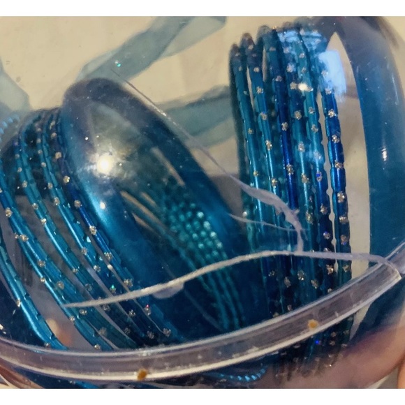 Clear Ball Ornaments 15 Piece Bangle Bracelets Blue Purple Black Lot 3 Sparkle - Picture 7 of 10